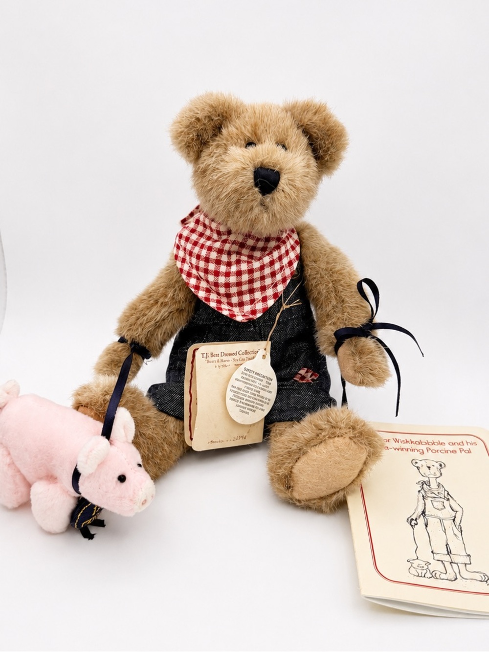 Vintage Boyds Bears Plush Bear with Pig “1st Prize” Plush Set w/ Tags & Booklet